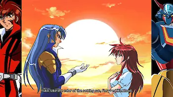 Screenshot von Roboter-Anime „Geppy-X“ im Stil der 70er