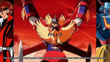 Screenshot von Roboter-Anime „Geppy-X“ im Stil der 70er
