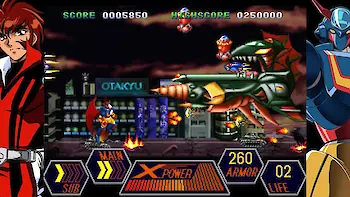 Screenshot von Roboter-Anime „Geppy-X“ im Stil der 70er